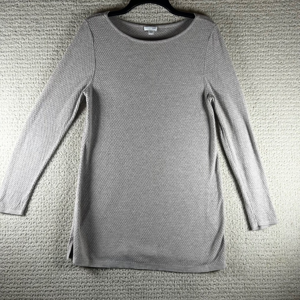 J.Jill Womens Small Knit Tunic Top Long Sleeve Pullover Casual Comfy Sweater tan